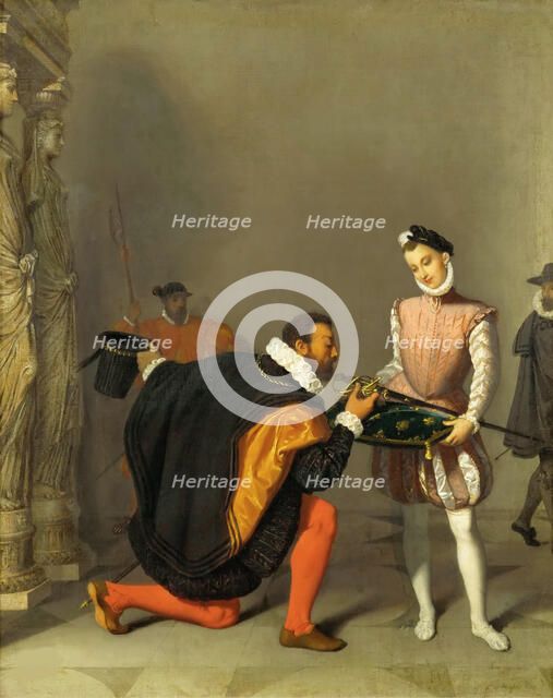 Don Pedro of Toledo Kissing Henry IV's Sword, 1819. Creator: Ingres, Jean Auguste Dominique (1780-1867).