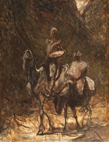 Don Quixote and Sancho Panza, 1868-1870. Creator: Daumier, Honoré (1808-1879)
