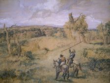 Don Quixote and Sancho Panza 1894. Artist: Sir John Gilbert
