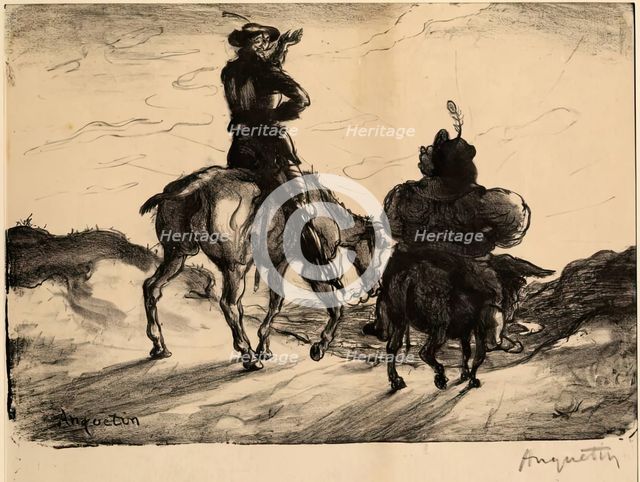 Don Quixote and Sancho Panza. Creator: Louis Anquetin.