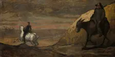 Don Quixote and the Windmills, c. 1850. Creator: Unknown
