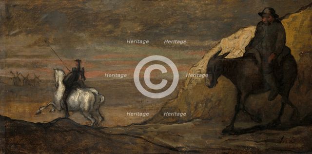 Don Quixote and the Windmills, c. 1850. Creator: Unknown.