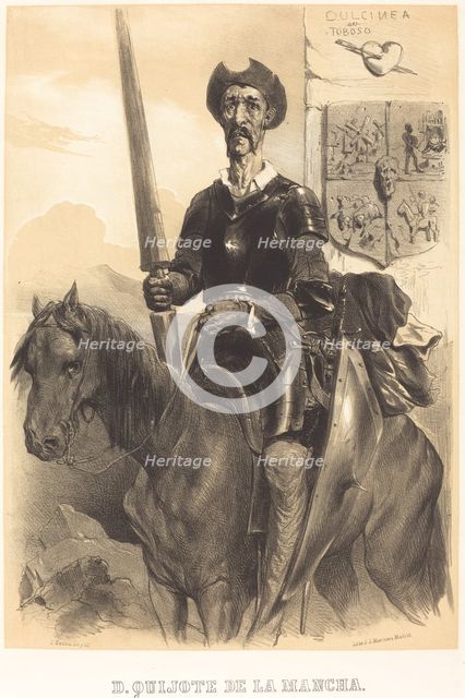 Don Quixote de la Mancha, c. 1855. Creator: Célestin Nanteuil.
