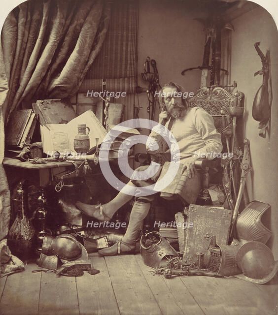 Don Quixote in His Study, 1857. Creator: William Henry Lake Price.