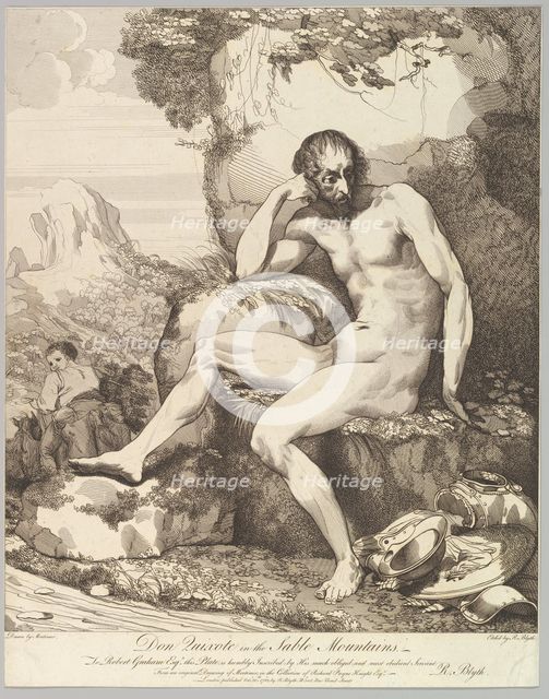 Don Quixote in the Sable Mountains, October 20, 1782. Creator: Robert Blyth.
