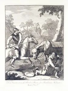 Don Quixote Seizes the Barber's Bason for Mambrino's Helmet mid 18th century. Creator: William Hogarth