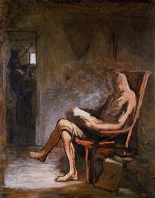 Don Quixote reading 1865-67. Creator: Honore Daumier