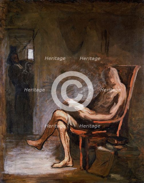 'Don Quixote reading', 1865-67. Creator: Honore Daumier.