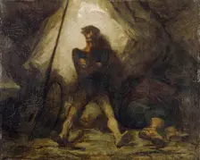 Don Quixote's Vigil, 1855. Creator: Honore Daumier