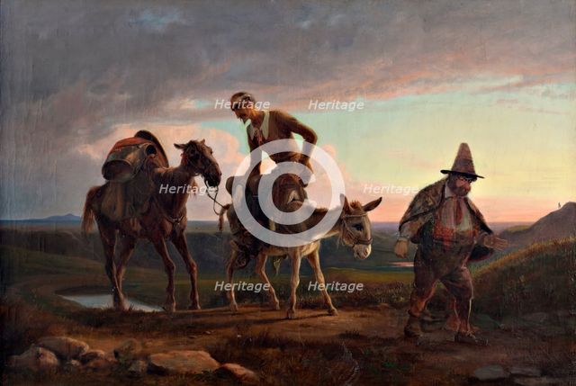Don Quixote’s first ride home, n.d. (after 1847). Creator: Wilhelm Marstrand.