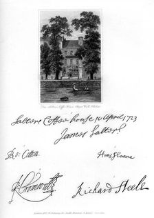 Don Saltero's Coffee House, Cheyne Walk, Chelsea, 1723, (1840)