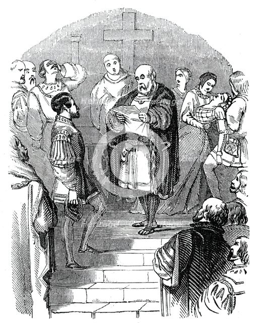 Don Sebastian's father receives news of his death, 1844.  Creator: Unknown.