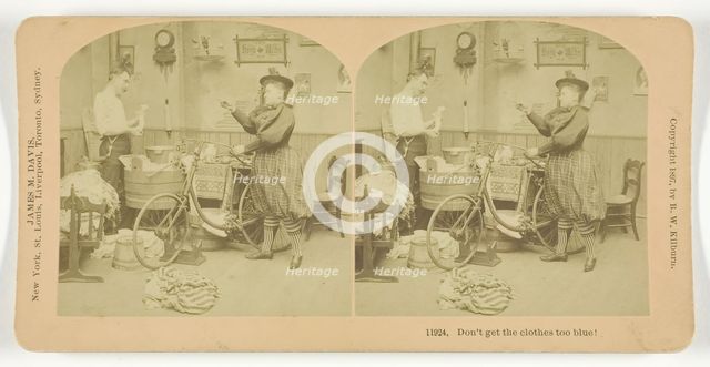 Don't get the clothes too blue!, 1897. Creator: BW Kilburn.