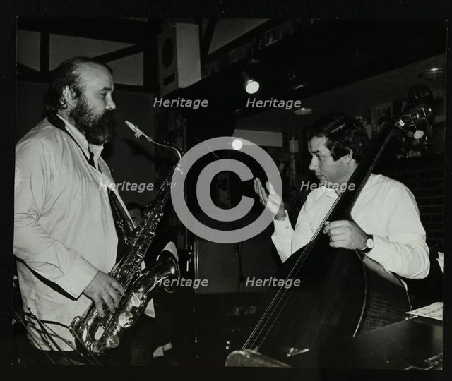 Don Weller and Chris Laurence playing at The Bell, Codicote, Hertfordshire, 1980. Artist: Denis Williams