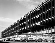 Doncaster North Bus Station car park, South Yorkshire, 1967. Creator: Michael Walters