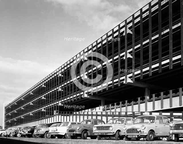 Doncaster North Bus Station car park, South Yorkshire, 1967.  Creator: Michael Walters.