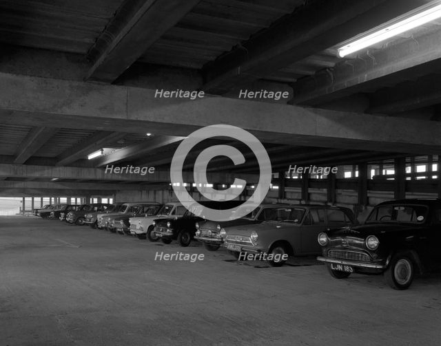 Doncaster North Bus Station car park, South Yorkshire, 1967.  Creator: Michael Walters.