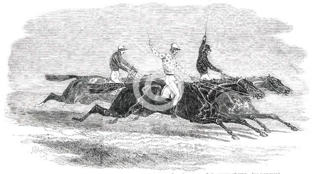Doncaster Races - the Dead-Heat for the St. Leger Stakes..., 1850. Creator: Unknown.