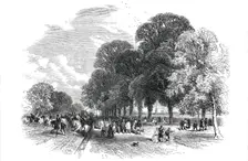 Doncaster Races - the Road to the Course, 1850. Creator: Edmund Evans