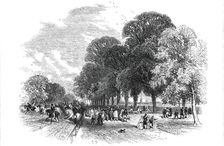Doncaster Races - the Road to the Course, 1850. Creator: Edmund Evans