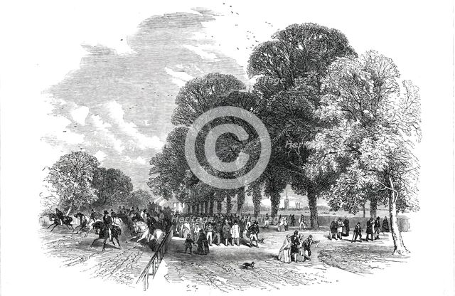Doncaster Races - the Road to the Course, 1850. Creator: Edmund Evans.