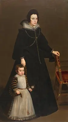 Doña Antonia de Ipeñarrieta y Galdós and Her Son Don Luis, c1632. Creator: Diego Velasquez