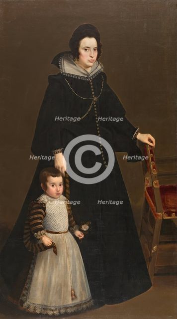 Doña Antonia de Ipeñarrieta y Galdós and Her Son Don Luis, c1632. Creator: Diego Velasquez.