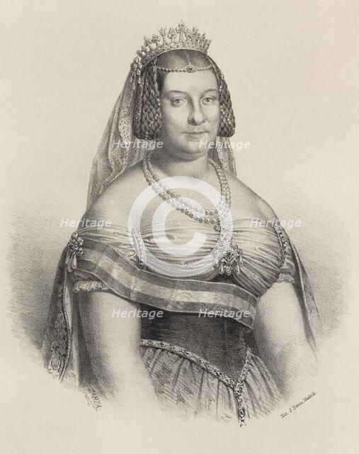 Dona Maria Cristina of Borbon-Two Sicilies (1806-1878), mother of Isabella II of Spain and fourt…