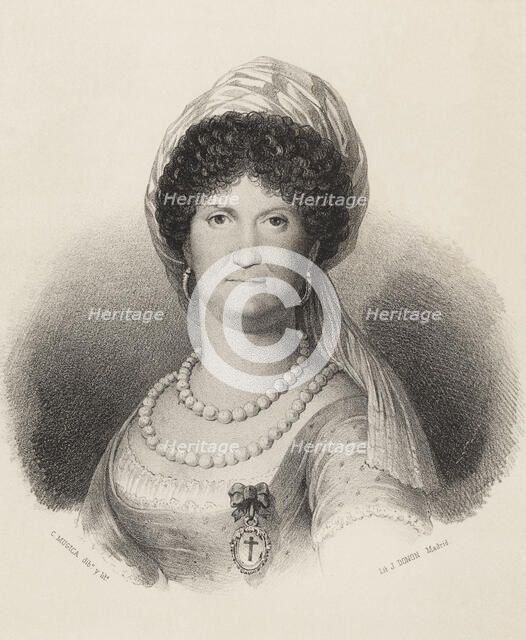 Dona Maria Luisa of Borbon-Parma (1751-1819), Queen of Spain from 1788-1808, engraving 1870.