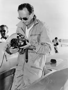 Donald Campbell at Bonneville Salt Flats, Utah, 1960