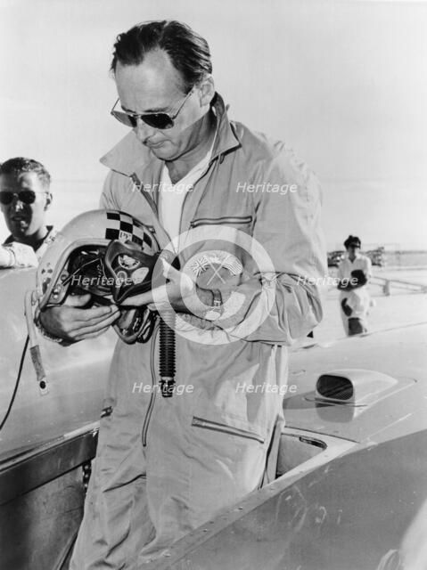 Donald Campbell at Bonneville Salt Flats, Utah, 1960. Artist: Unknown