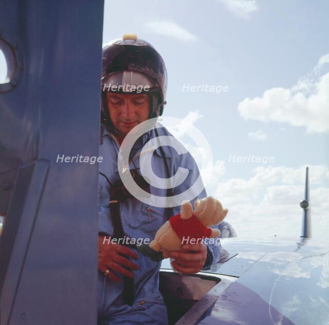 Donald Campbell with Mascot Mr.Woppit, 1960s. Artist: Unknown.