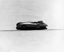 Donald Healey's Austin Healey attempting a Land Speed Record, 1953