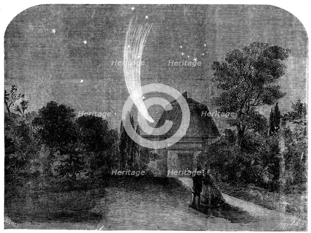 Donati's Comet, as seen from the Cambridge Observatory, on October 11, 1858. Creator: Smyth.