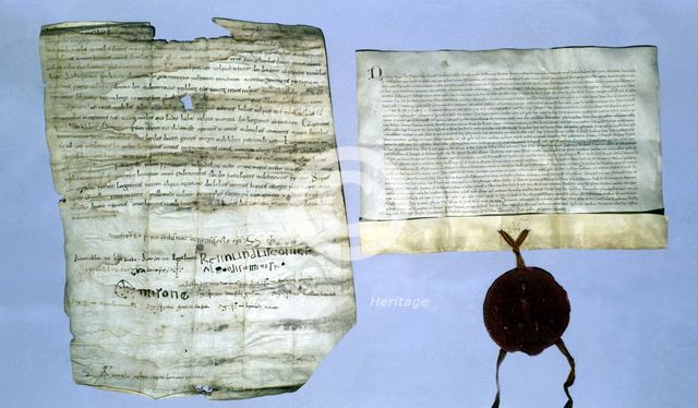 Donation of Count Ramon Berenguer I and his second wife Almodis to La Seu..., 1055. Creator: Unknown.