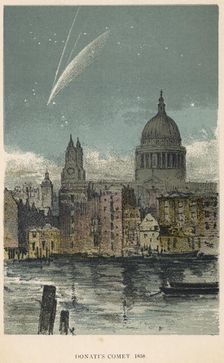 Donati's comet of 1858 viewed over St Paul's Cathedral, London, 1884