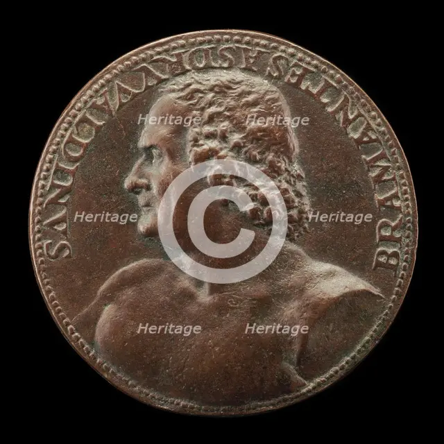 Donato Bramante, c. 1444-1514, Architect [obverse]. Creator: Cristoforo Foppa.