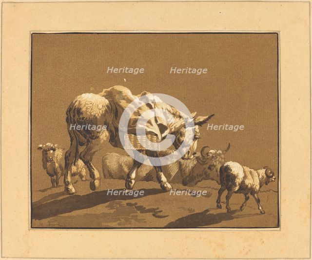Donkey, published 1782. Creator: Johann Gottlieb Prestel.