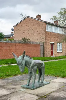 Donkey sculpture by Willi Soukop, Pittman's Field, Harlow, Essex, 2015. Artist: Steven Baker