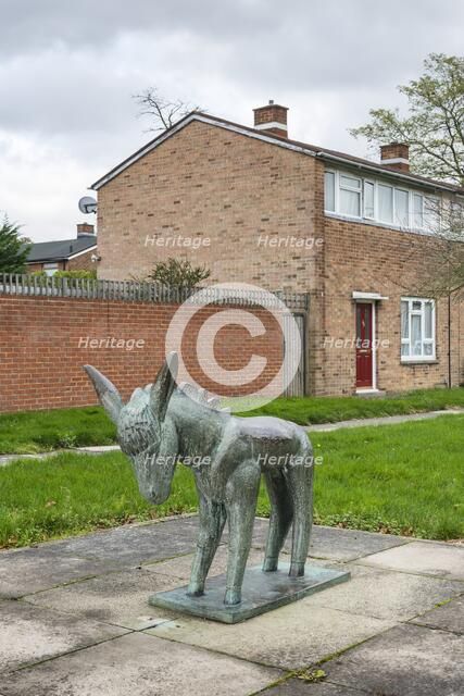 'Donkey', sculpture by Willi Soukop, Pittman's Field, Harlow, Essex, 2015. Artist: Steven Baker.