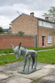 Donkey sculpture by Willi Soukop, Pittman's Field, Harlow, Essex, 2015. Artist: Steven Baker