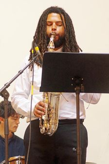 Donovan Haffner, Indo Jazz Fusion Revisited, Loughton Methodist Church, Loughton, Essex, 2024. Creator: Brian O'Connor