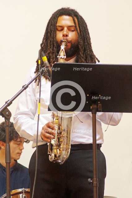 Donovan Haffner, Indo Jazz Fusion Revisited, Loughton Methodist Church, Loughton, Essex, 2024. Creator: Brian O'Connor.