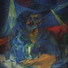 Donna al caffe - Compenetrazione di luci e piani, 1912-1914. Creator: Boccioni; Umberto (1882-1916)