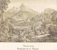 Donnerstag - Berchtesgaden und der Watzmann (Thursday - Berchtesgaden and the...), 1823. Creator: Ferdinand Olivier