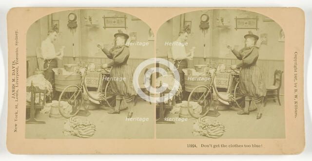 Don't get the clothes too blue!, 1897. Creator: BW Kilburn.
