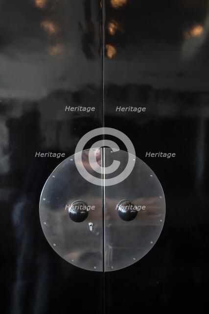 Door fixtures, assembly hall, The Bauhaus building, Dessau, Germany, 2018.  Artist: Alan John Ainsworth.