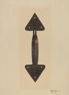 Door Handle, 1935/1942. Creator: Richard Barnett