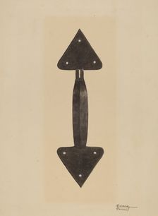 Door Handle, 1935/1942. Creator: Richard Barnett