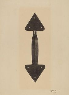 Door Handle, 1935/1942. Creator: Richard Barnett